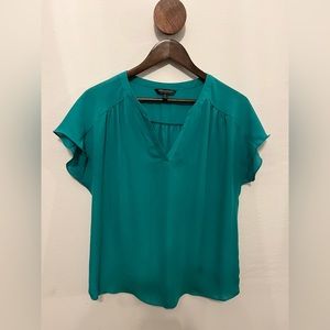 Banana Republic | Green Blouse with Accented Top | M